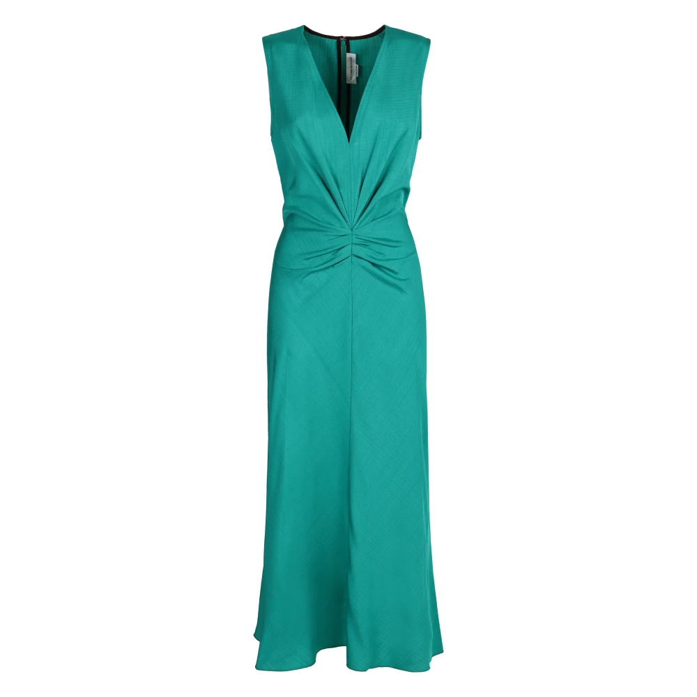 Victoria Beckham Elegante Viscose Jurk met V-hals Green Dames