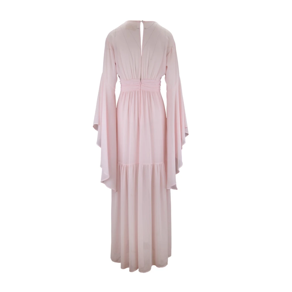 Aniye By Jurk met V-hals en lange mouwen Pink Dames