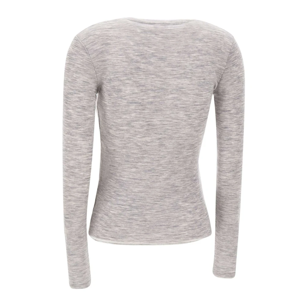 Sun68 Dames Merinowollen Trui Lichtgrijs Gray Dames