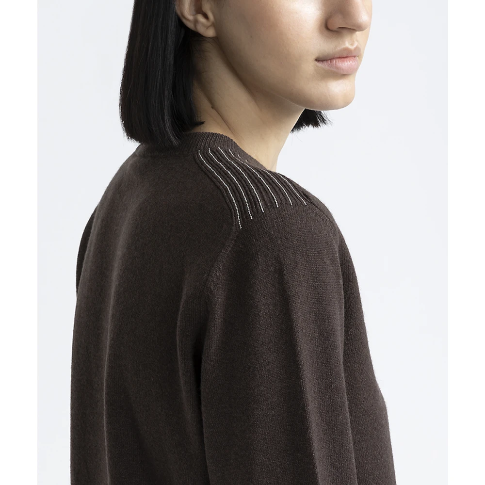 PESERICO Wol zijde en kasjmier trui Brown Dames
