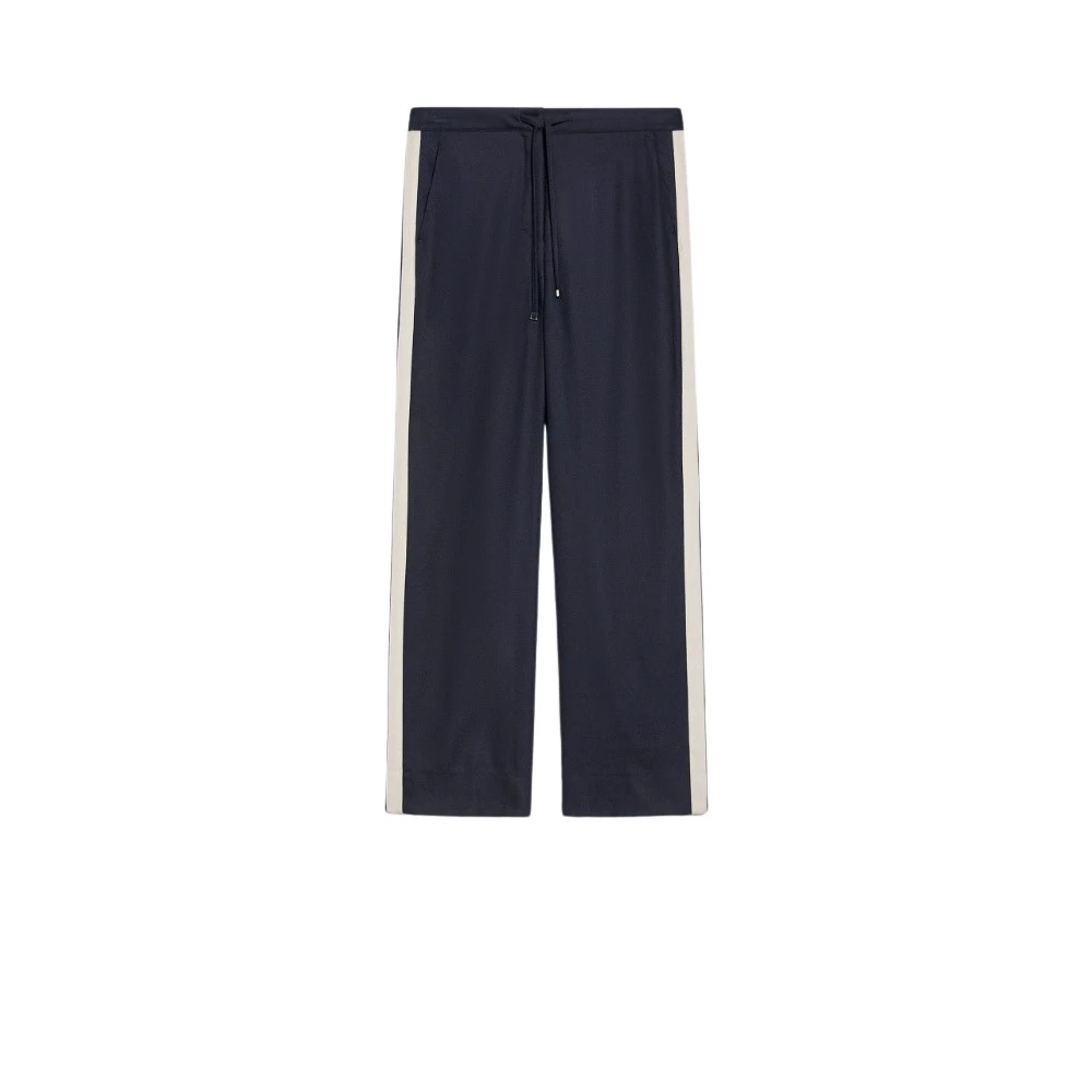 Max Mara Blauwe Joggingbroek met Zijstrepen Blue Dames