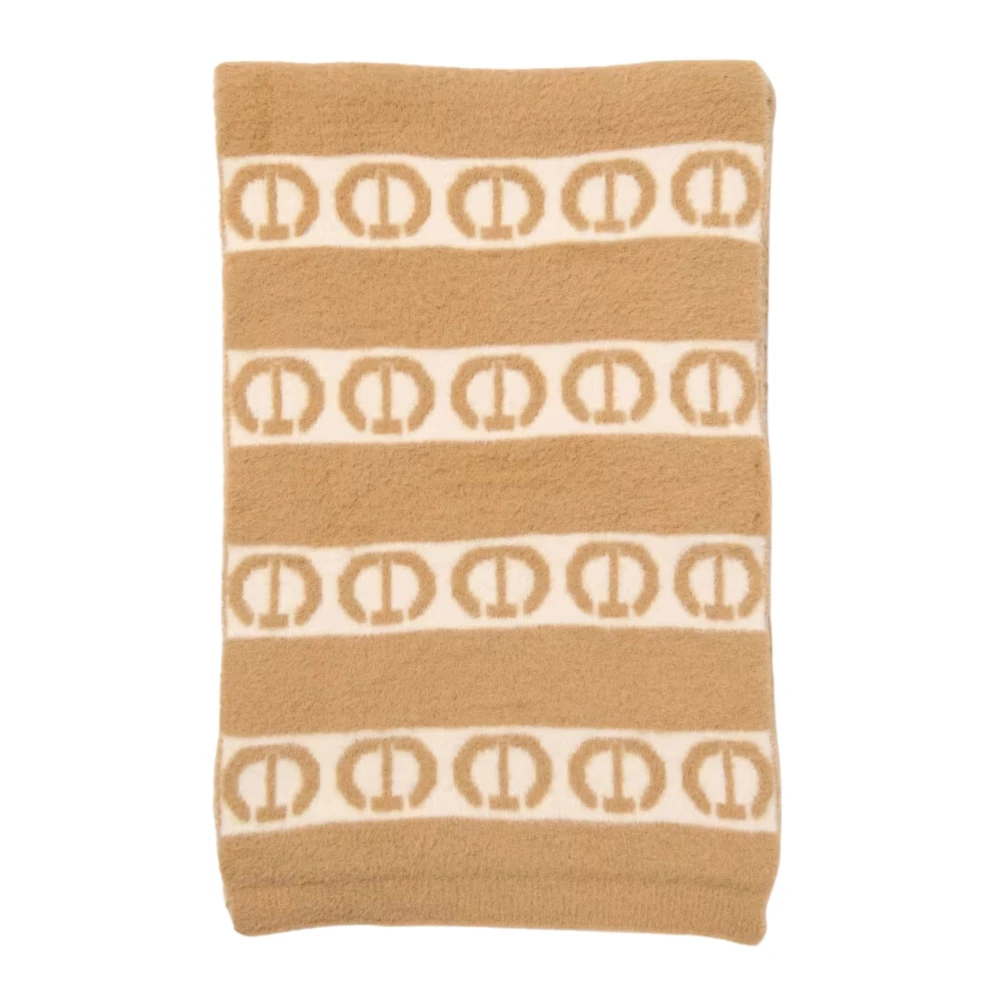 Twinset Bruin Patroon Sjaal Klassieke Stijl Brown Dames