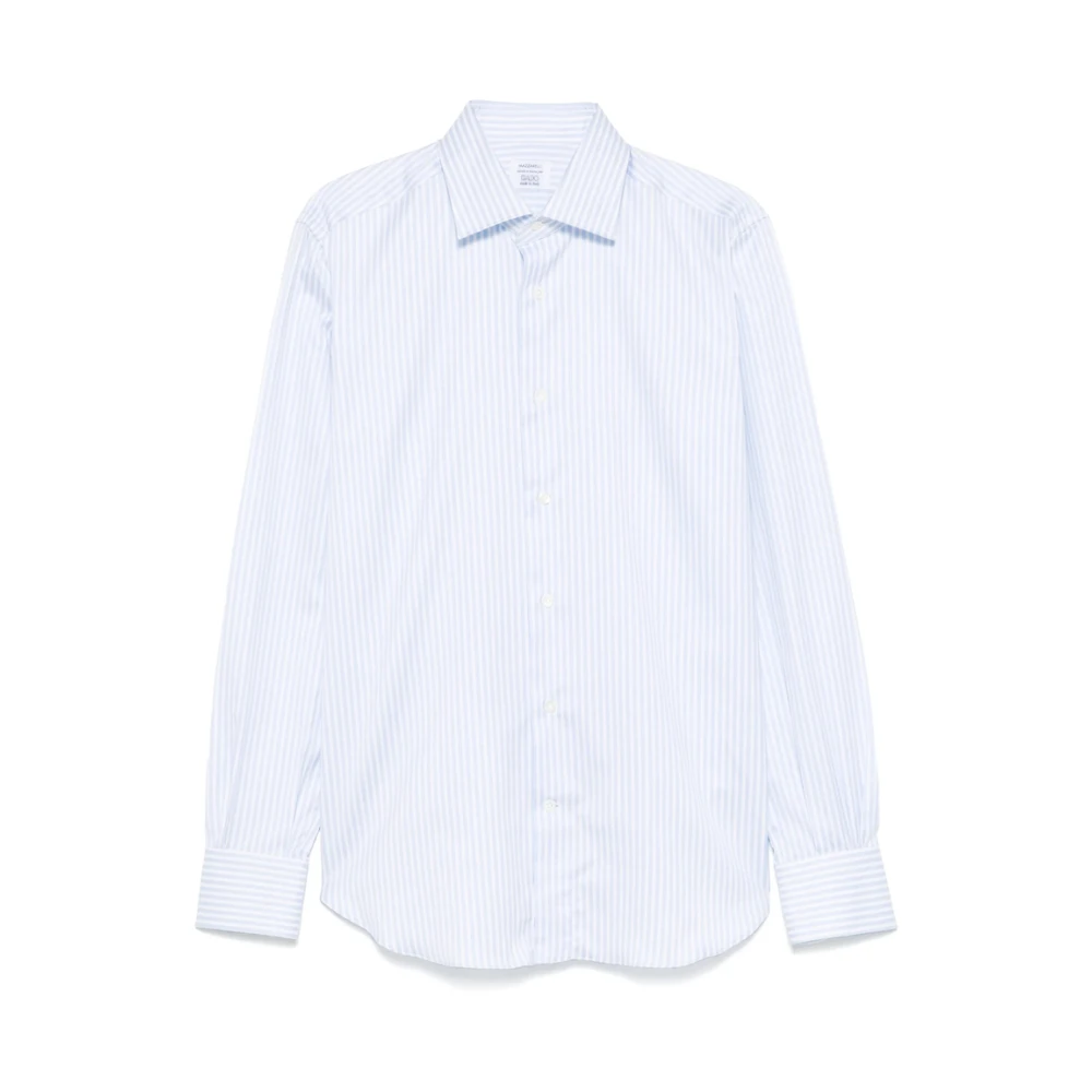 Mazzarelli Lichtblauwe Button-Up Overhemd Lange Mouwen Blue Heren