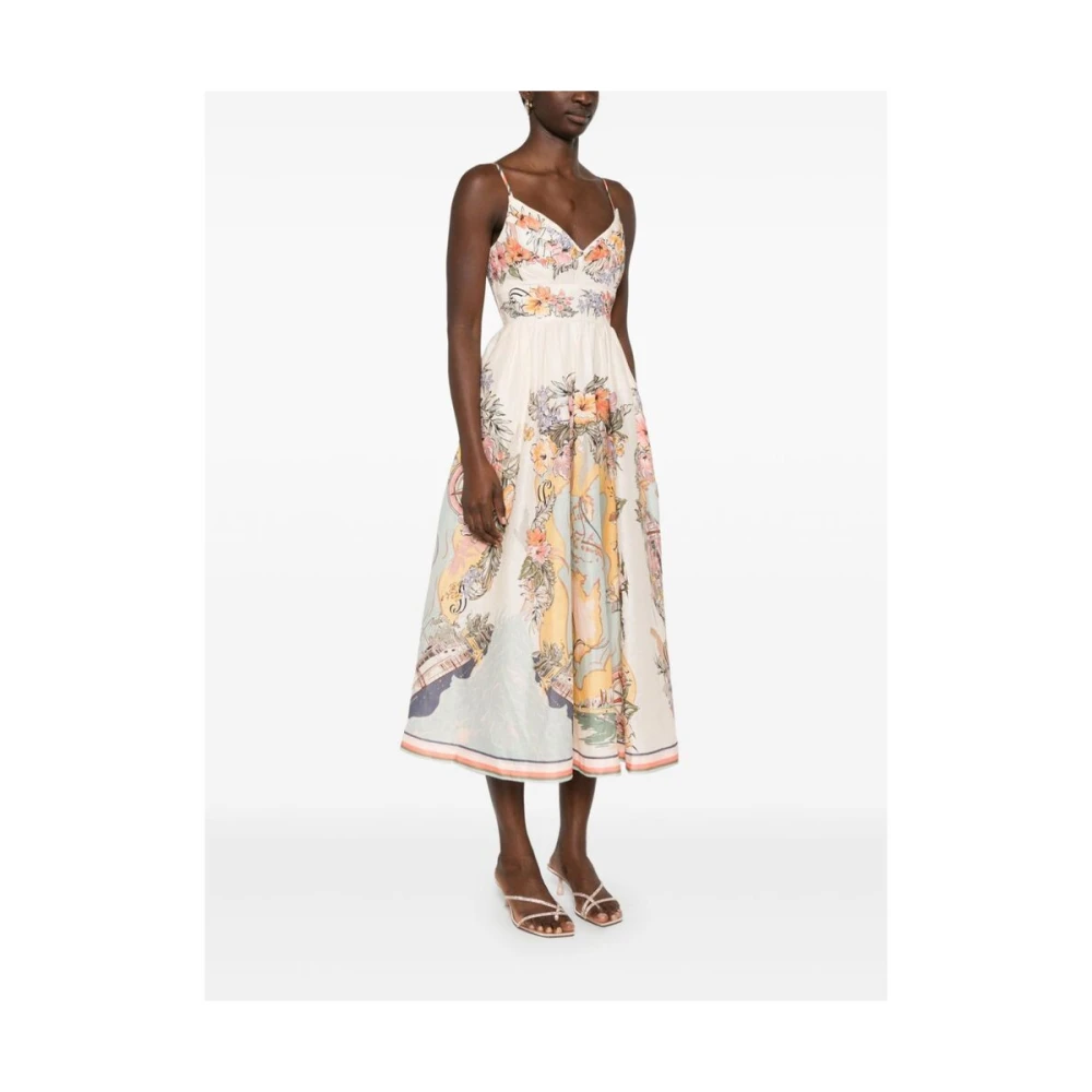 Zimmermann Beige Jurk met Rits en Zakken Multicolor Dames