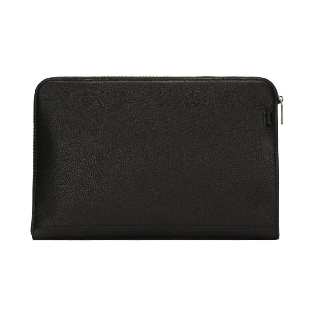 Dolce & Gabbana Zwarte Leren Schoudertas met Logo Black Heren