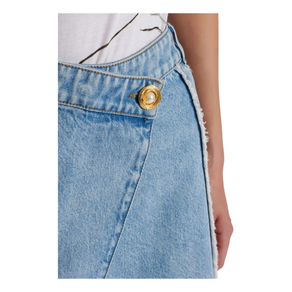 Balmain Asymmetrische denim rok Blue Dames