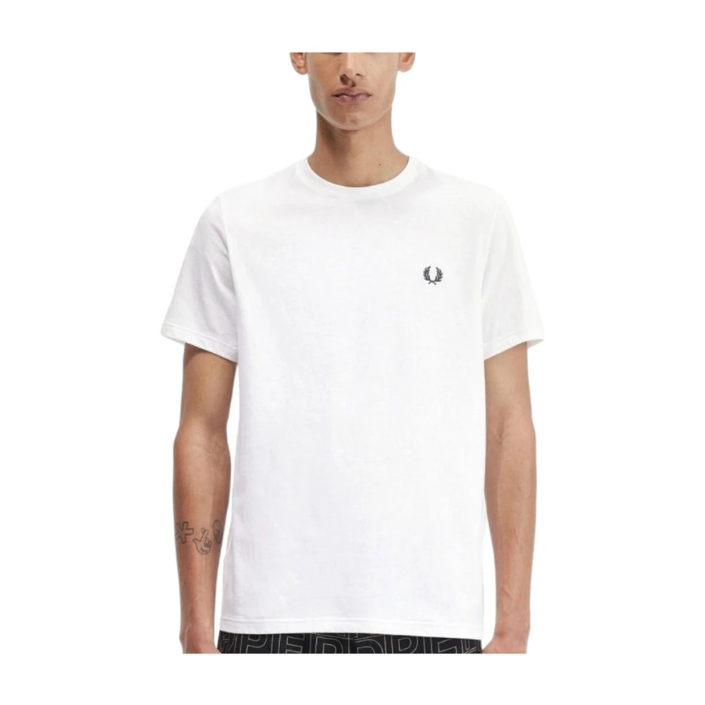 Fred Perry Tijdloos Klassiek Ronde Hals T-shirt White Heren