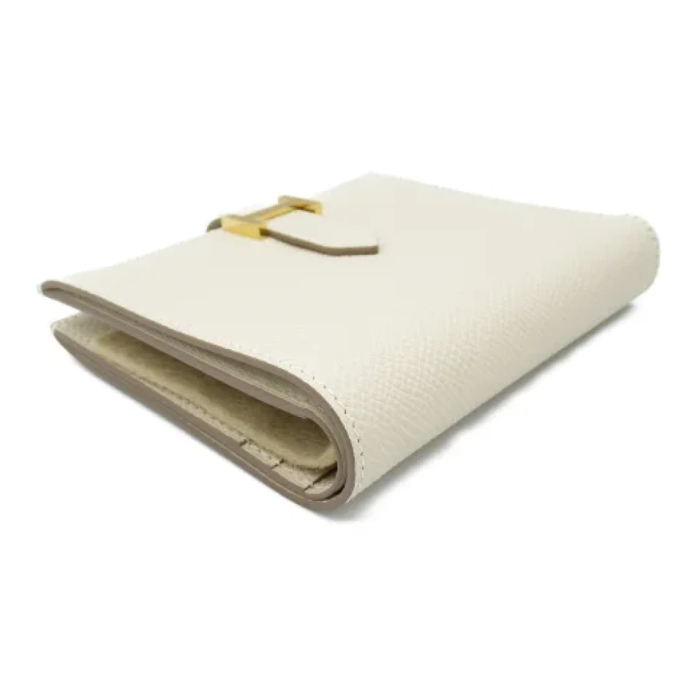 Hermès Vintage Pre-owned Leather wallets Beige Dames