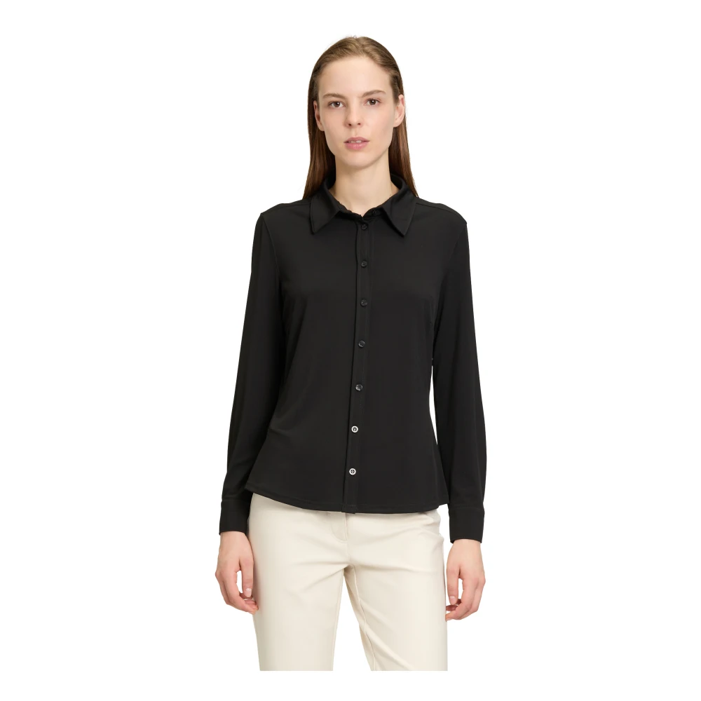 Betty Barclay Jersey Blouse met Kraag Black Dames