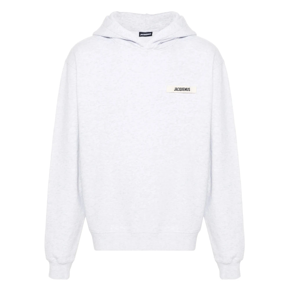 Jacquemus White Hoodies, Male, Xl, Stylish Gros Grain Hoodie In Grey