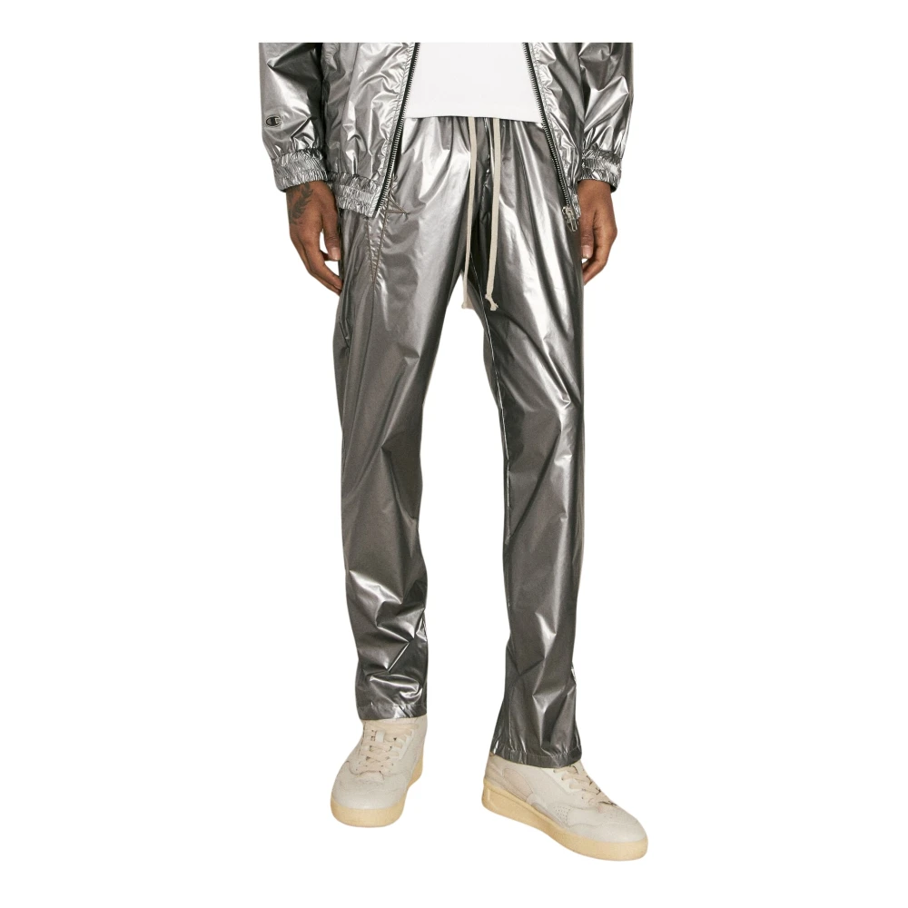 Rick Owens Foil Finish Geborduurde Trainingsbroek Gray Heren