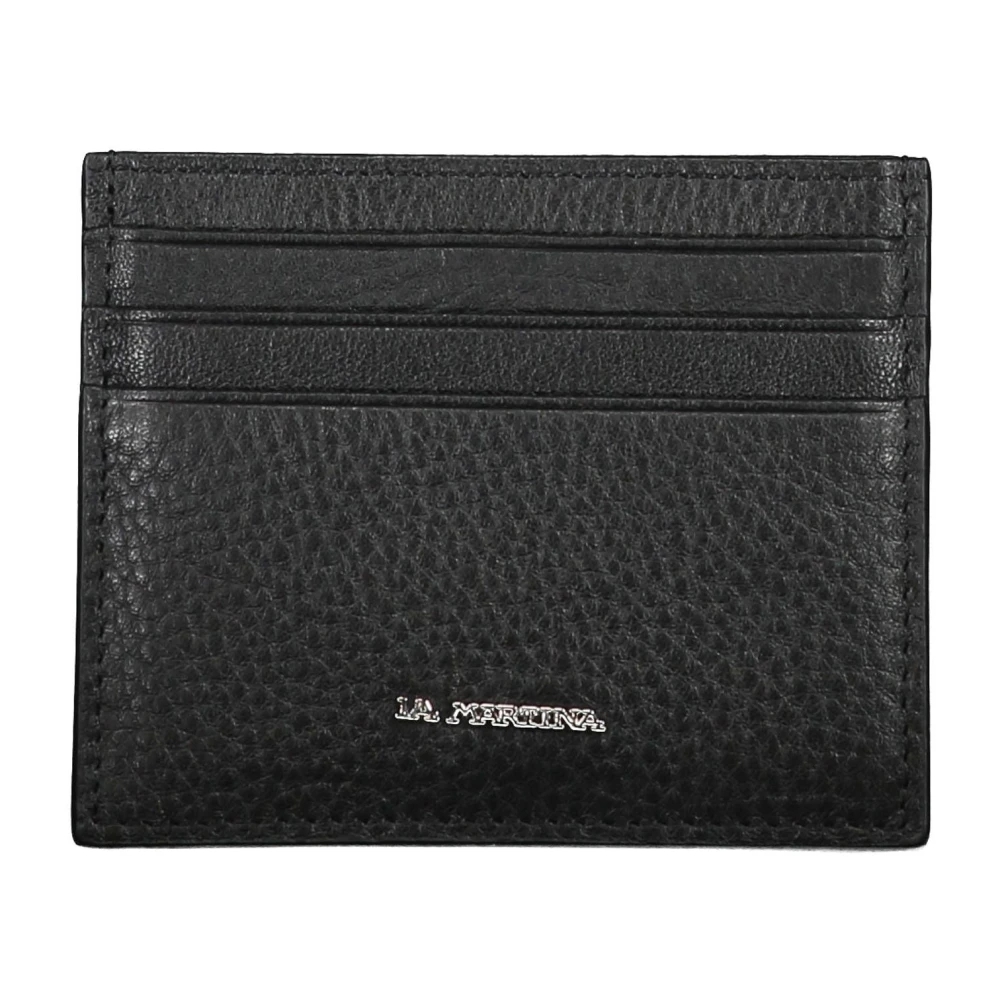 La Martina Men's Black Wallets & Cardholders, One Size, Leather Wallet With Card Holder
