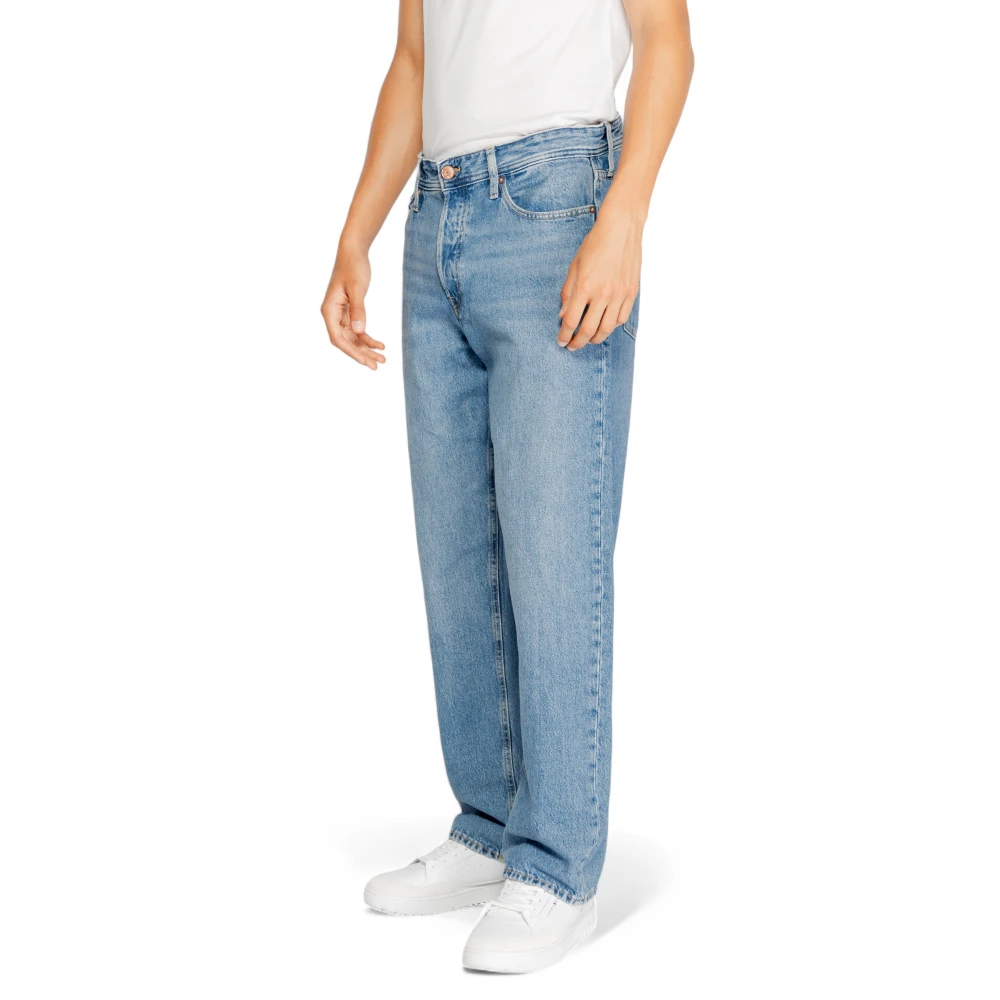 jack & jones Blauwe Plain Zip Heren Jeans Blue Heren