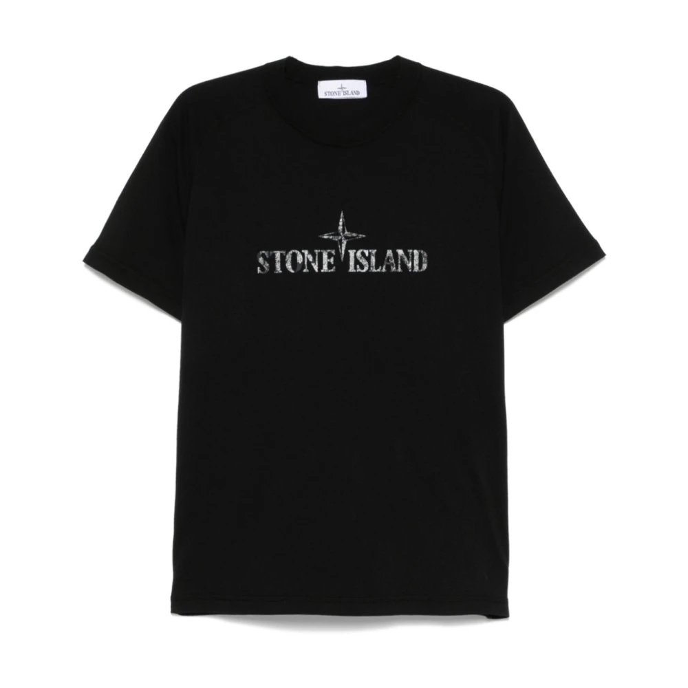 Stone Island Zwarte T-shirts en Polos Black Heren