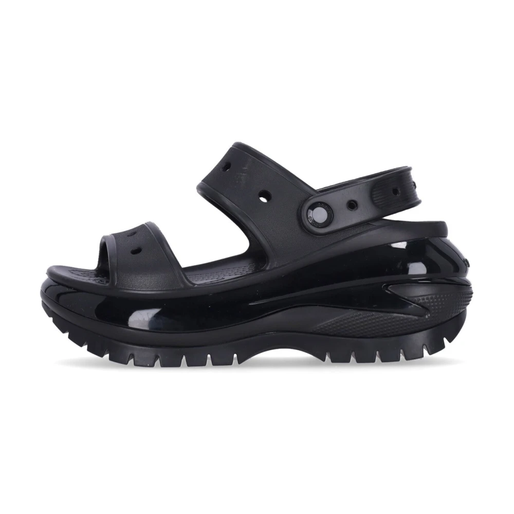 Crocs Black Wedges, Female, 6 Uk, Mega Crush Sandal With 61Mm Heel