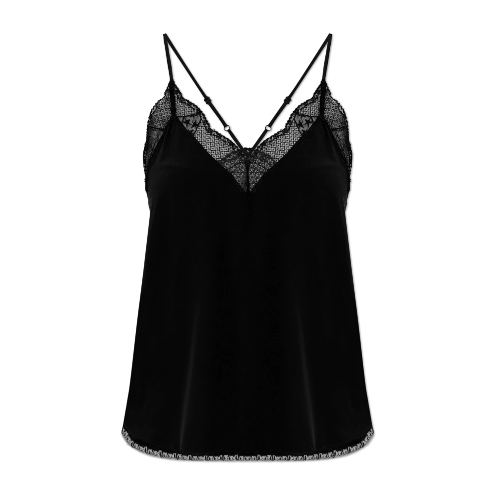 Zadig & Voltaire Women's Black Sleeveless Tops, Xs, Top Christy