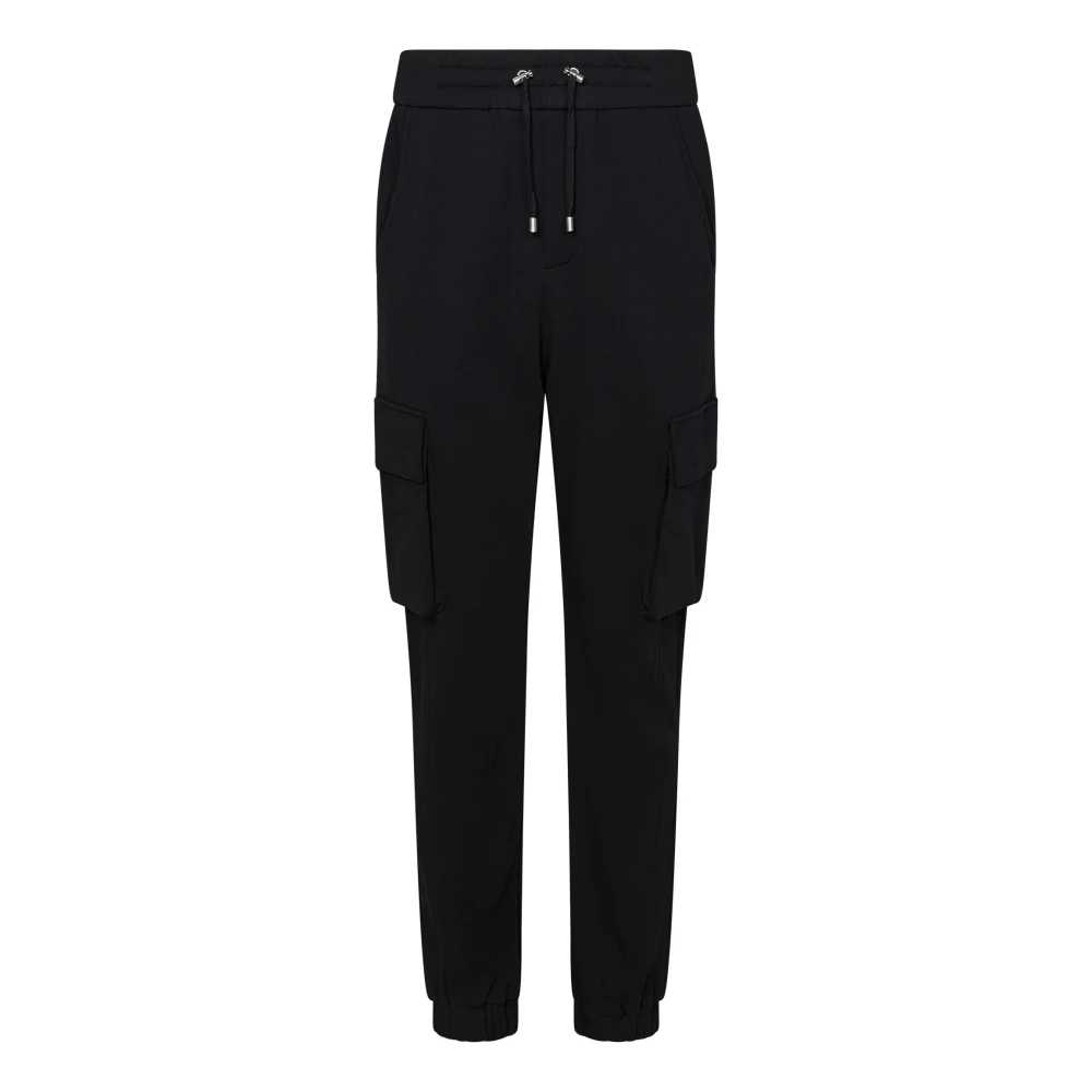 Balmain Men's Black Trousers With Ribbed Details