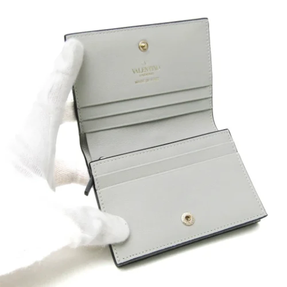 Valentino Vintage Pre-owned Leather wallets Gray Dames
