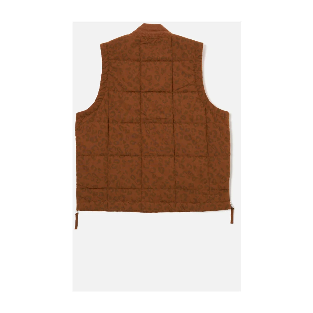 Universal Works Oranje Luipaard Carlton Gilet Brown Heren