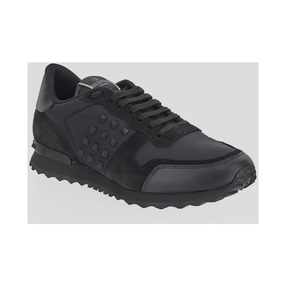 Valentino Garavani Leren Rockrunner Sneaker Black Heren