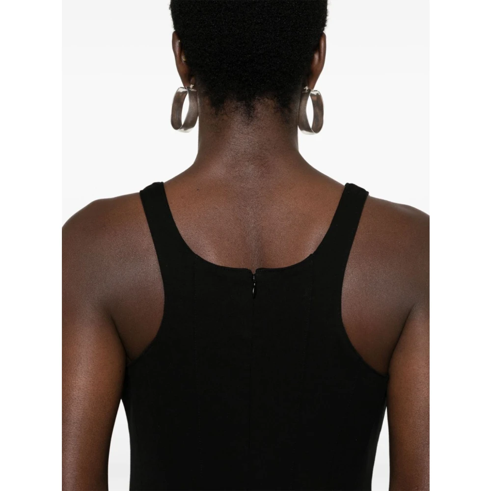 Auralee Zwarte Katoenen Jurk met Sierlijke Val Black Dames
