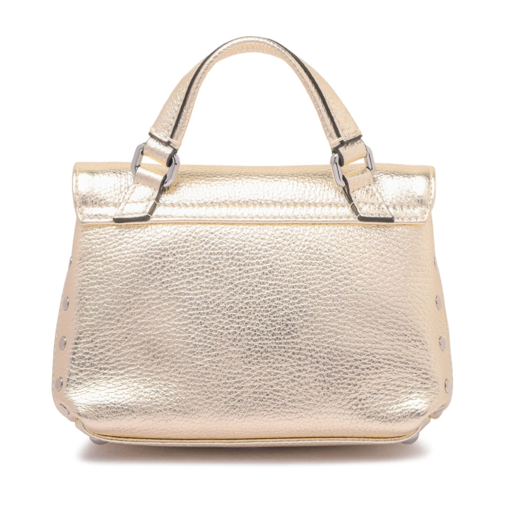 Zanellato Gouden Postina Tas met Zilveren Afwerking Yellow Dames