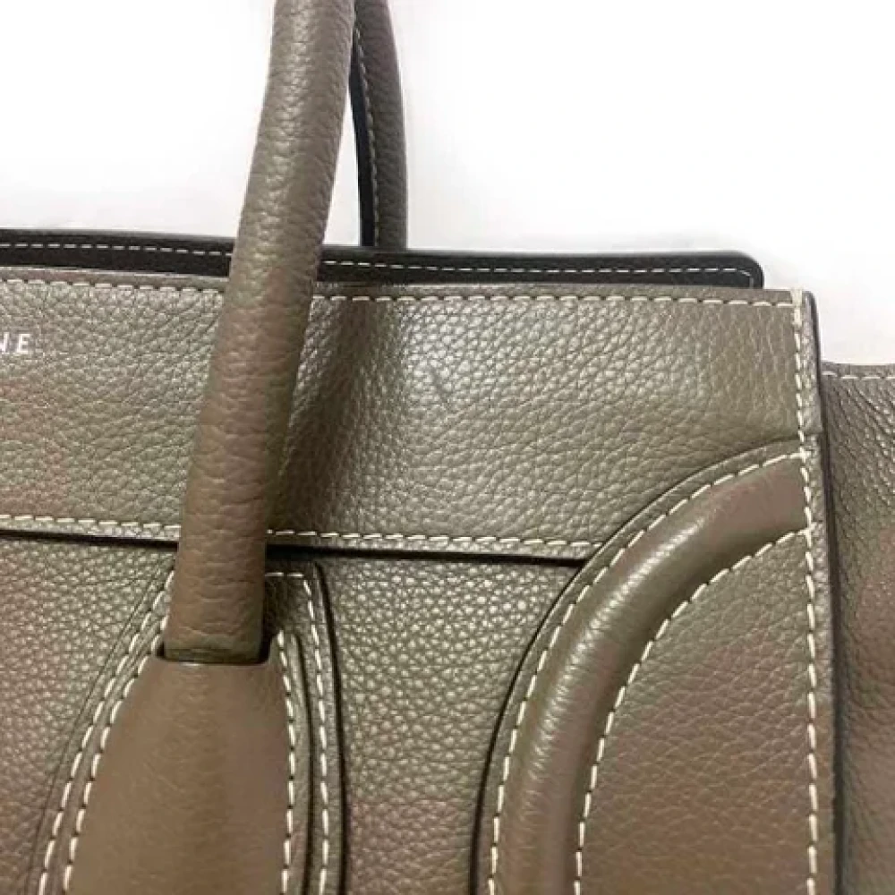 Celine Vintage Pre-owned Leather totes Gray Dames