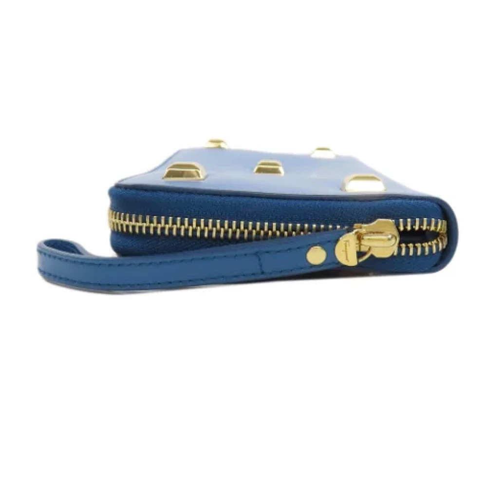 Salvatore Ferragamo Pre-owned Leather wallets Blue Dames