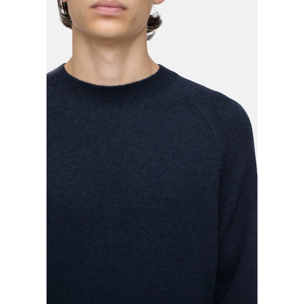 closed Wollen Bouclé Raglan Crewneck Sweater Blue Heren