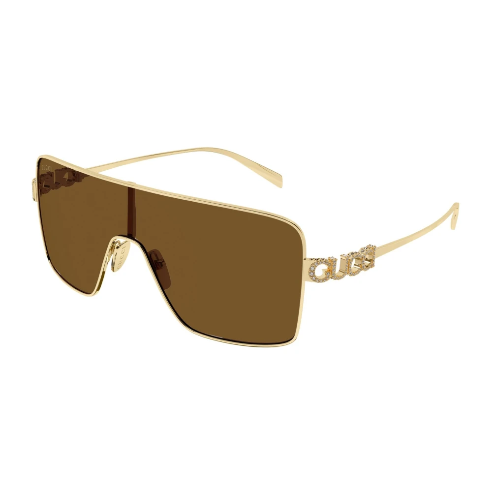 Gucci Yellow Sunglasses, Female, One Size, Rectangular Frame Sunglasses
