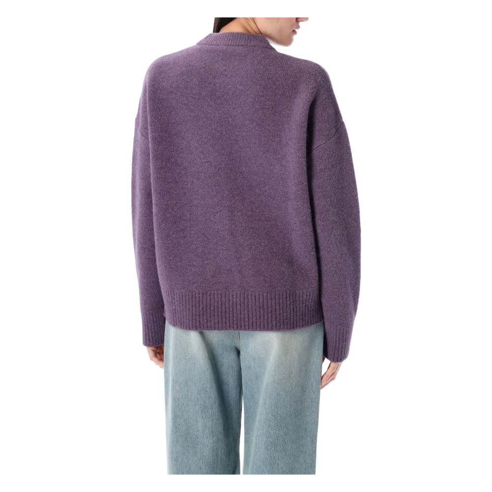 Ami Paris Lila Gebreide kleding ADC Crewneck Sweater Purple Dames
