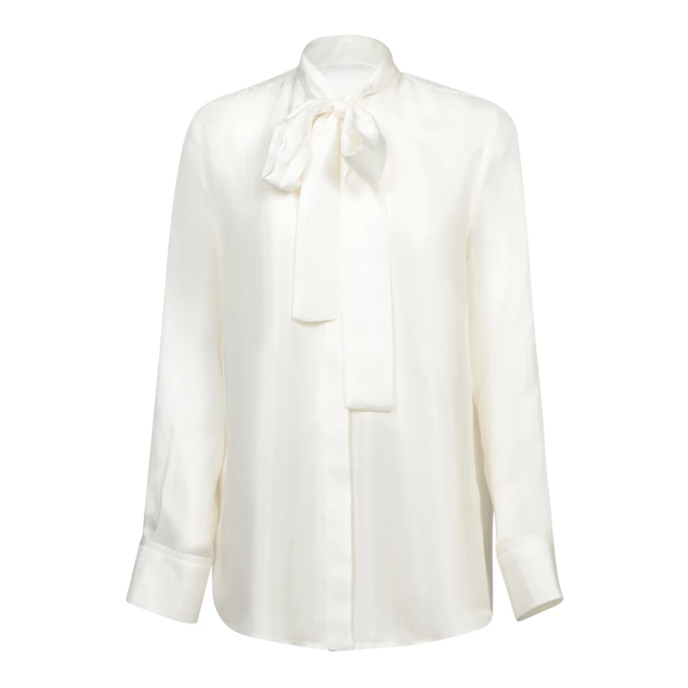 Blanca Vita Zijden Witte Blouse Chique Halsstrik White Dames