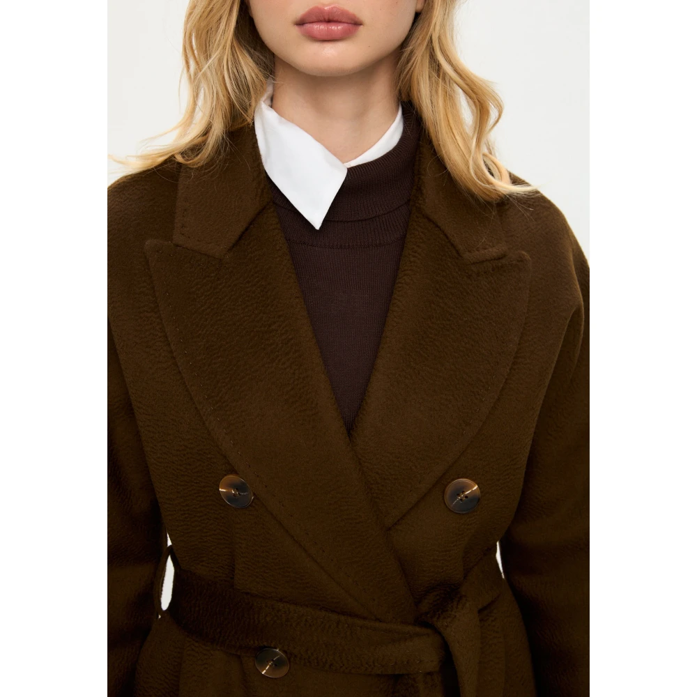 Cesare Gaspari Klassieke Luxe Lange Jas Rosie Bruin Brown Dames