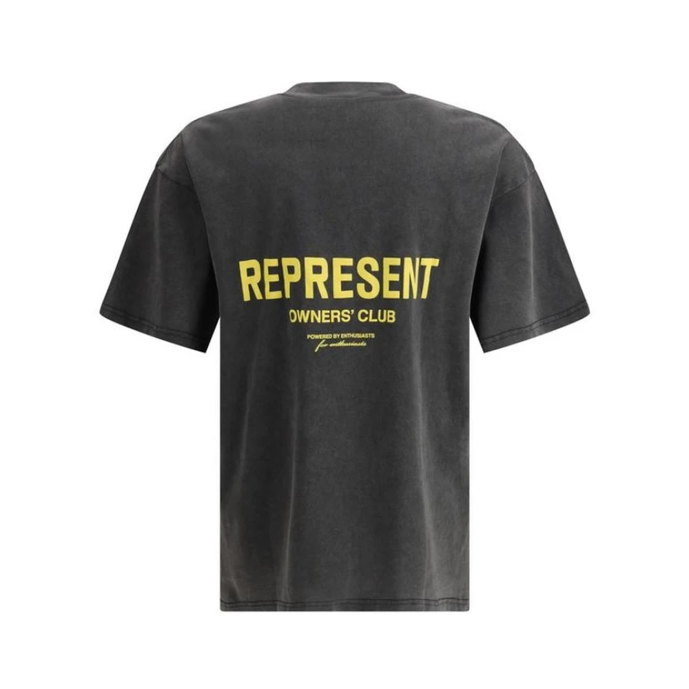 Represent T-shirt van katoen met monogramprint Gray Heren