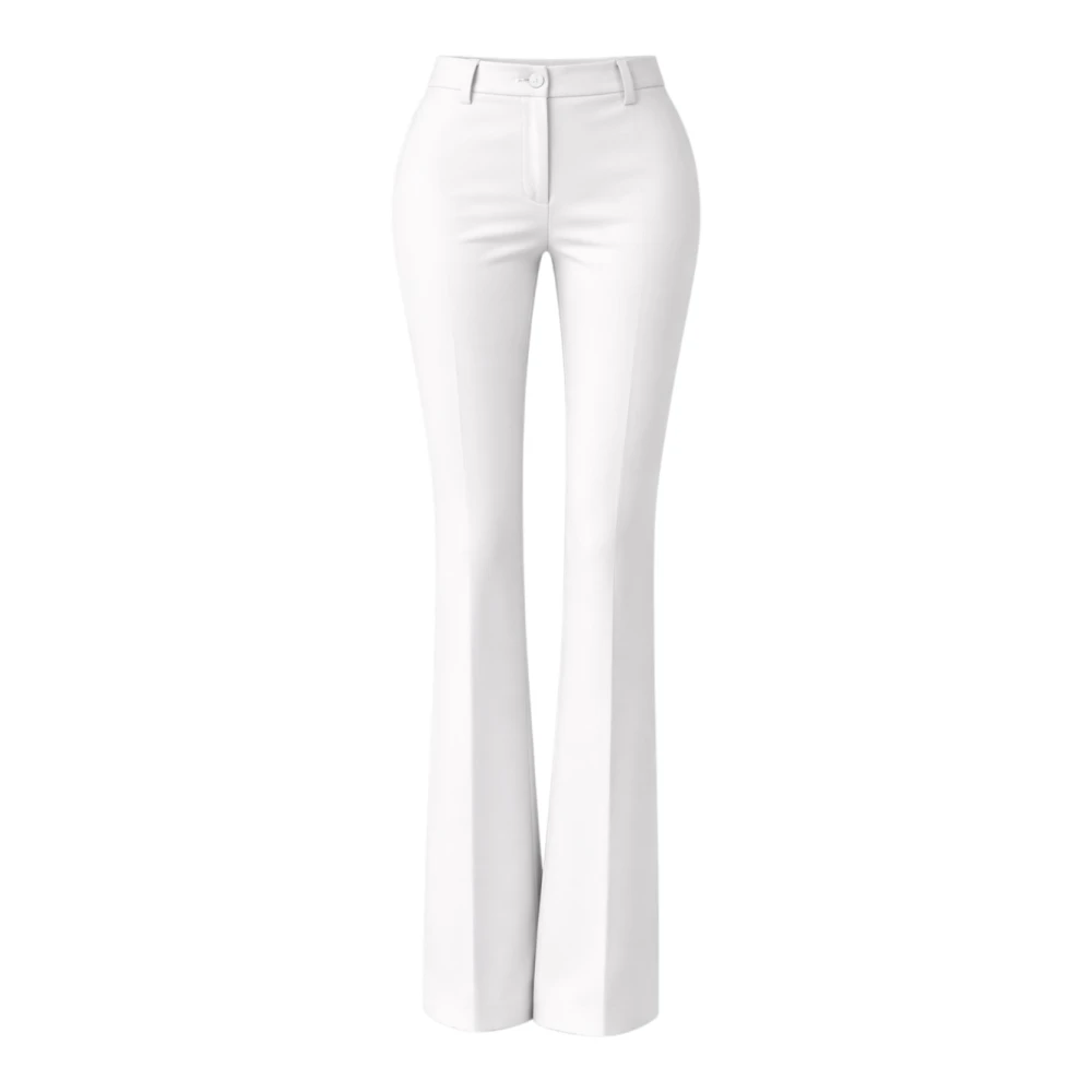 Liu Jo Women's White Wide Trousers, Xl, Flare Trousers