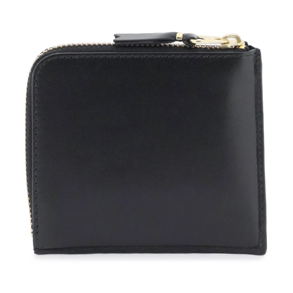 Comme des Garçons Leren Portemonnee met Polka-dot Patroon en Dubbele Ritssluiting Black Heren
