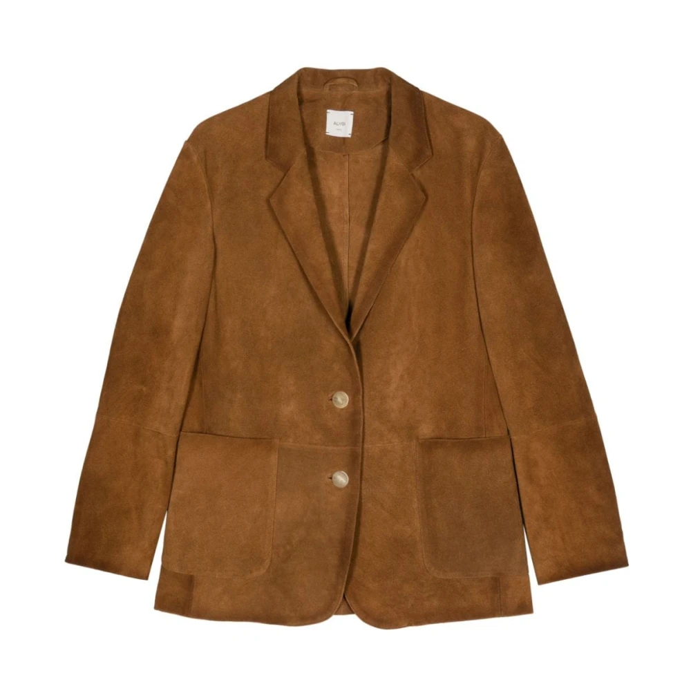 Alysi Suede Tobacco Blazer Jas Brown Dames