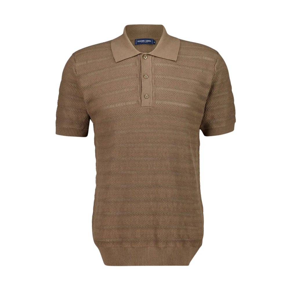 Frescobol Carioca Mannelijk Bruin Tops Heren, L, Katoen, Vidal Katoen Jacquard Polo