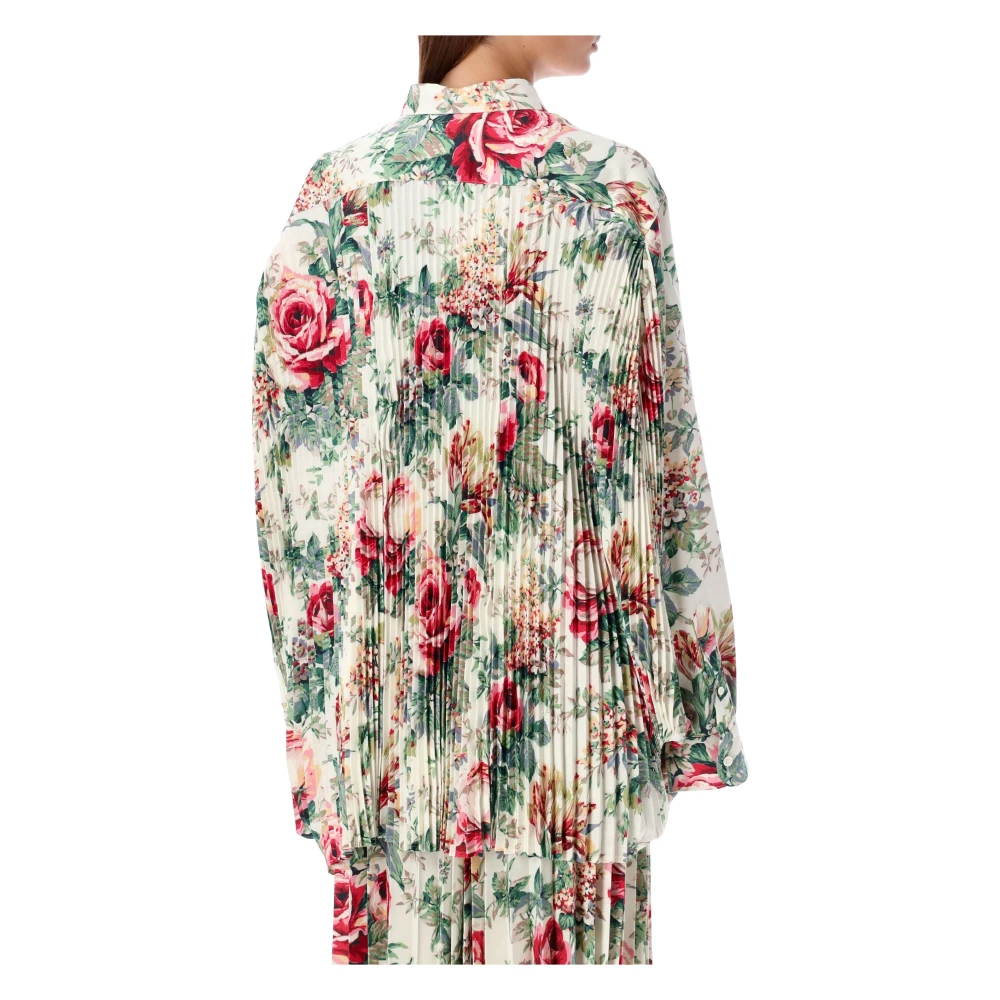 Junya Watanabe Bloemenprint Oversized Button-Up Shirt Multicolor Dames