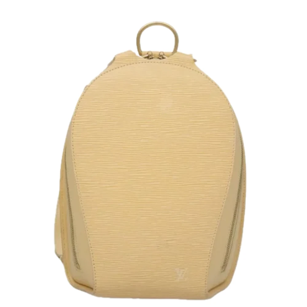 Louis Vuitton Vintage Pre-owned Leather backpacks Beige Dames