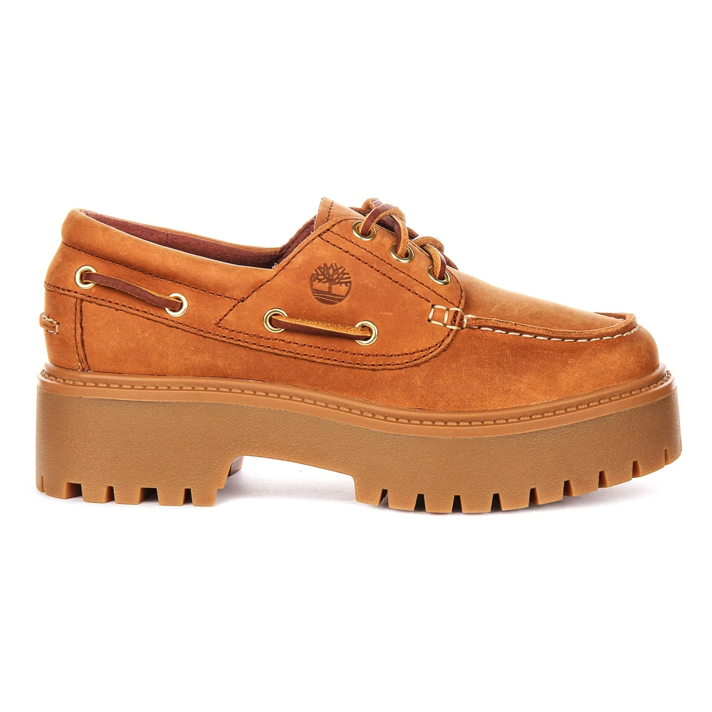 Timberland Women's Orange Stone Street Platform Boat Shoe