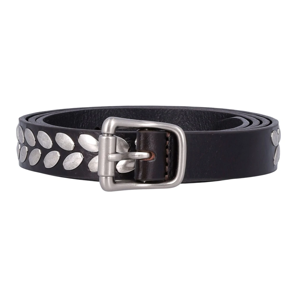 Lemaire Men's Brown Belts, 100 Cm, Almond Stud Belt 20