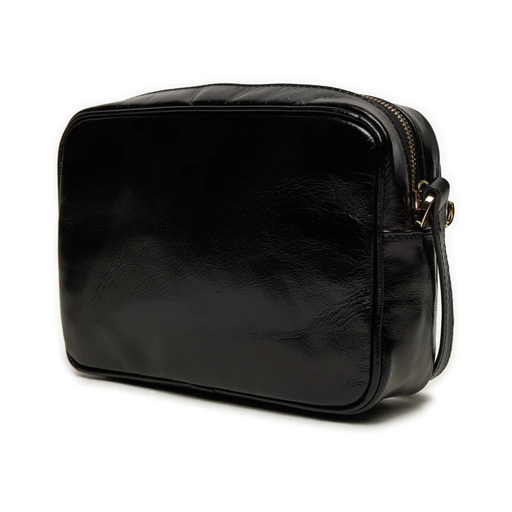 PATRIZIA PEPE Zwarte leren crossbodytas Black Dames