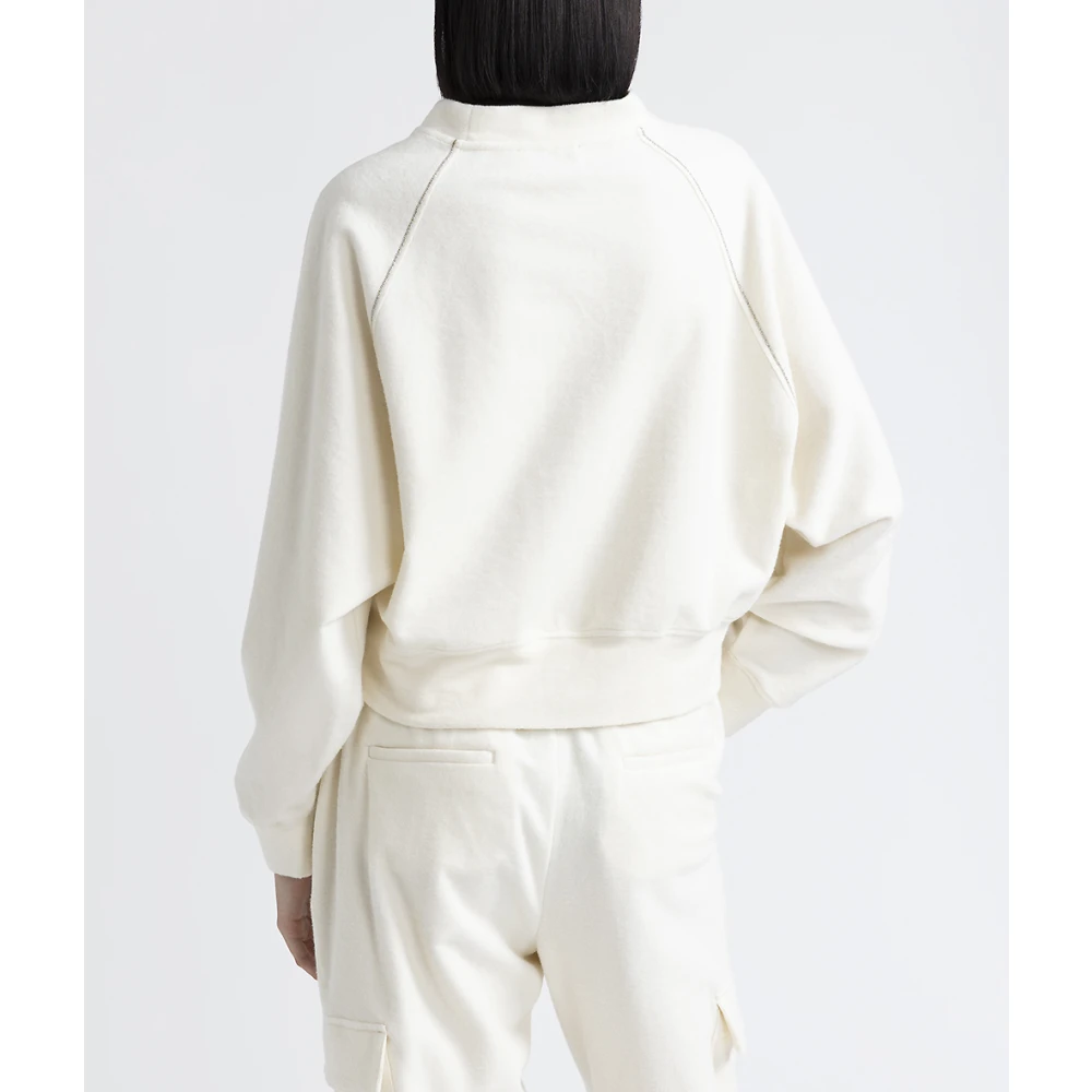 PESERICO Katoenen jersey sweatshirt Beige Dames