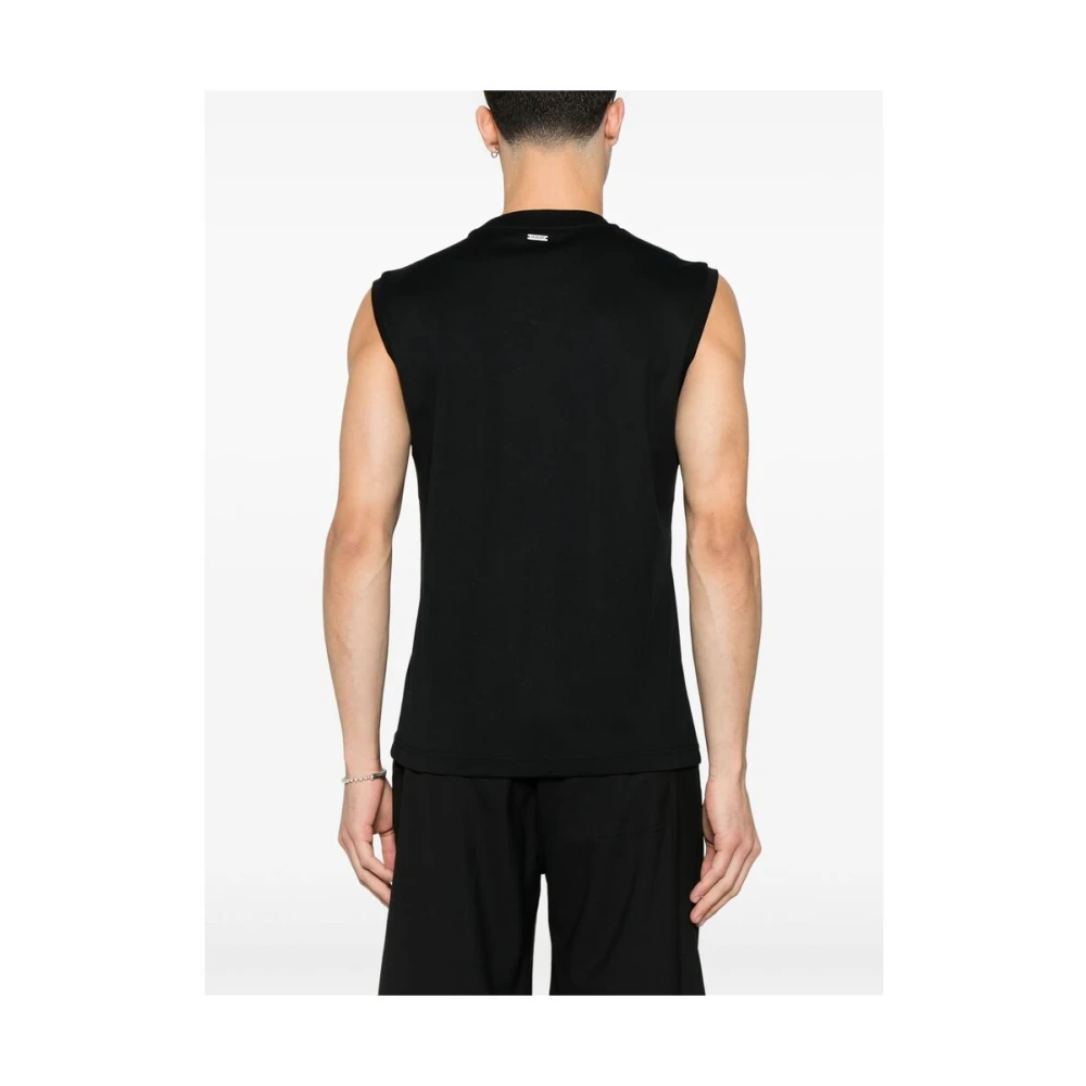 Mugler Zwarte Crew Neck Mouwloze Top Black Heren