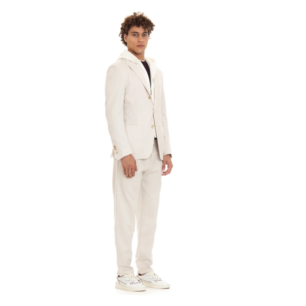 Eleventy Jas met hoornknopen en afneembare Davantino White Heren
