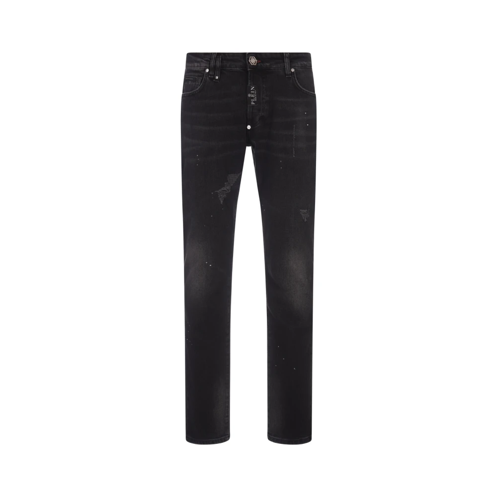 Philipp Plein Zwarte Super Straight Jeans Black Heren