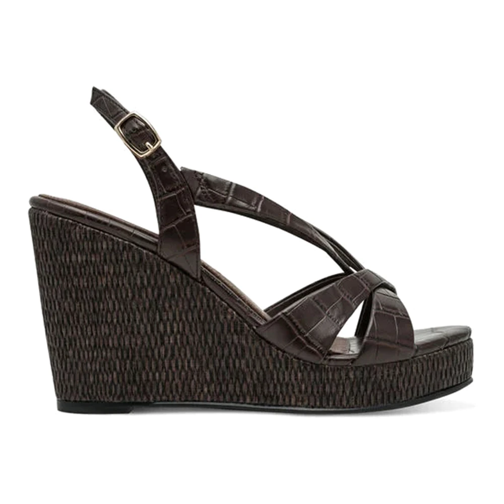 Tamaris Women's Brown Wedge Sandals - Wedges - 7 Uk - Shoes