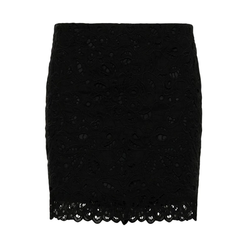Isabel marant Zwarte katoenen rok met borduursel Black Dames