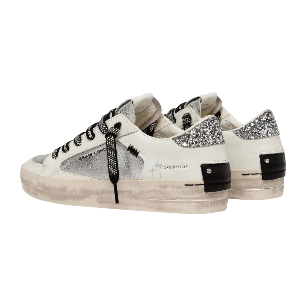 Crime London White Sneakers, Female, 8 Uk, Sk8 Deluxe